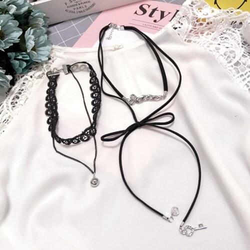 New Elegant Woman Necklace Big Bowknot Lace Multi Layers Shirts Collar Chokers Necklaces Long Tassel Fashion Vintage Jewelry