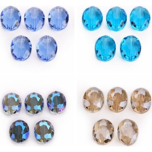 Oblong Craft Bulk DIY Crystal Loose Rondelle Glass Oval Faceted Wholesale 20pcs 20mm Beads Jewelry Making Necklace Spacer