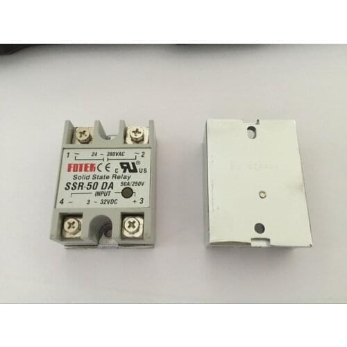 1PCS SSR50DA SSR-50DA Manufacturer 50A ssr relay,input 3-32VDC output 24-380VAC