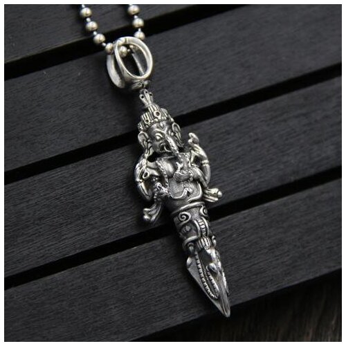 Handmade S925 silver Tibetan Ganesh Buddha Dorje pendant Buddhist Ganesa Buddha Pendant Buddhist Dorje Symbol Amulet