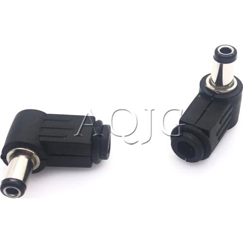 5pcs DC Power Male Plug Jack Adapter 90 Degree Male 5.5x2.1mm 5.5x2.5mm Diy Jack