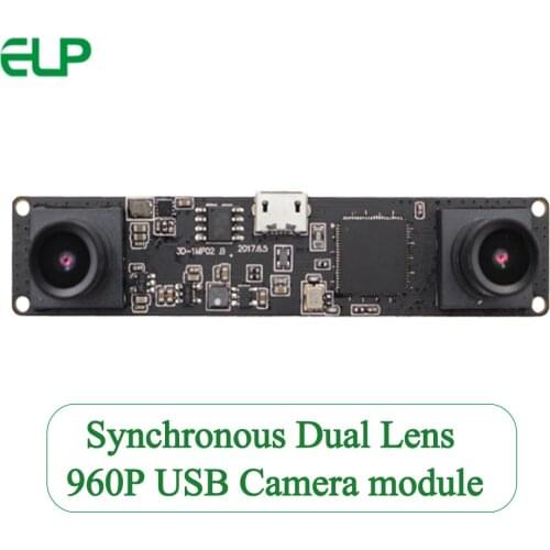 Synchronization 3D VR Dual lens USB2.0 Camera Module 1.3MP 960P OV9750 with 90 degree Dual Lens for Windows Linux Android Mac