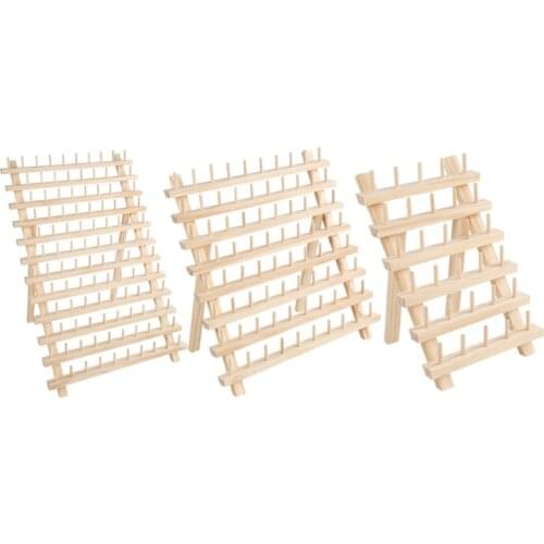Foldable Wooden Thread Holder 30/80/120 Spools Sewing Embroidery Thread Rack Organizer Wall Hanging Cones Stand Shelf