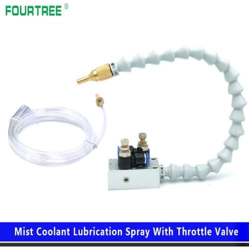 Mist Coolant Lubrication Spray With Throttle Valve Machine Metal Cutting Engraving Cooling 8mm Air Pipe CNC Lathe Milling Drill