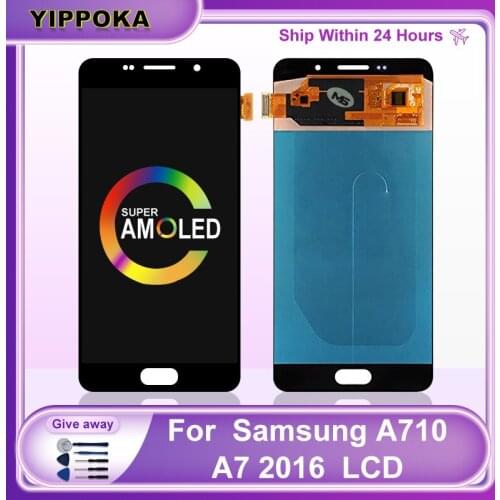 Super AMOLED For Samsung Galaxy A710 Display A7 2016 LCD Display Touch Screen Digitizer Replacement For A710F A710M Display