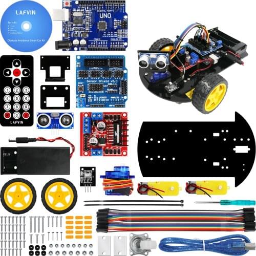 Smart Robot Car 2WD Chassis Kit with Ultrasonic Module,Remote for Arduino DIY Kit