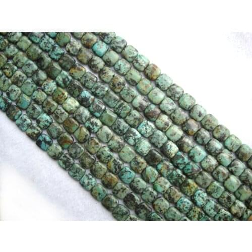 Natural Africa Turquoise Flat Square Shape 12*12mm Loose Beads For Jewelry Making DIY Bracelet Necklace Earrings