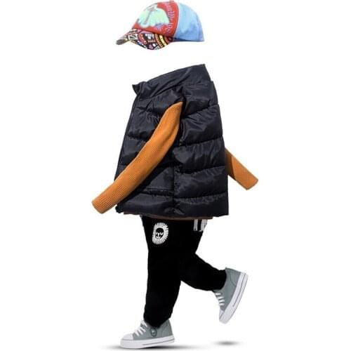 Siddons down cotton vest kids clothes for winter different design boys vest with stand collar high quality fabric material