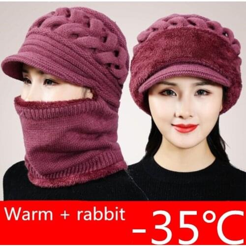 Winter Hats Skullies Beanies Mom Hat Beanies For Women Wool Scarf Caps Balaclava Mask Gorras Bonnet Twist stripes Knitted Hats