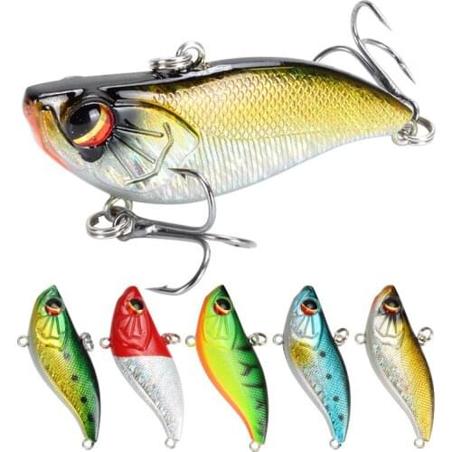 1pcs/lot Winter Fishing Lures Hard Bait 6cm 13.8g VIB With Lead Inside Lead Fish Ice Sea FishingTackle Swivel Jig Wobbler Lure