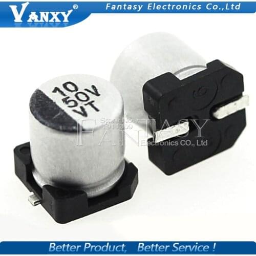 10PCS Electrolytic capacitor 50V10UF 5*5mm SMD aluminum electrolytic capacitor 10uf 50v
