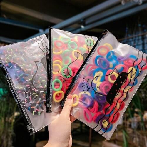 100Pcs/Set Baby Elastic Hair Bands Colorful Kids Girl Hair Rope Ponytail Holder Children Rubber Band Baby Girl Hair Accessories