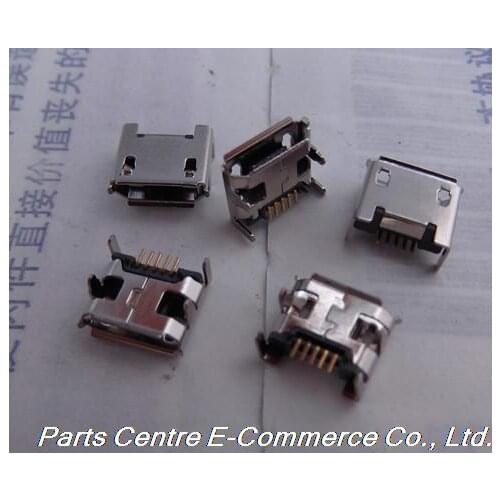 110 pcs Female Micro USB Connectors jack, 5 pin length 1.5mm, 4 Fixed feet DIP fit for Phone, Mobile Power, HDD