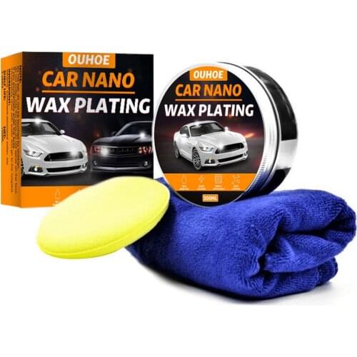 200ml Car Wax Crystal Plating Set Glossy Wax Paint Care Nano Coating Tiny Scratch Repair Maintenance With Sponge And Towel