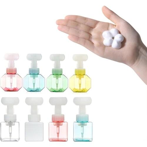 250/300ML Soap Bottle Foaming Lotions Refillable Liquid Soap Dispenser Flower Shape Pump Head Soap Shampoo Cosmetic Empty Bottle