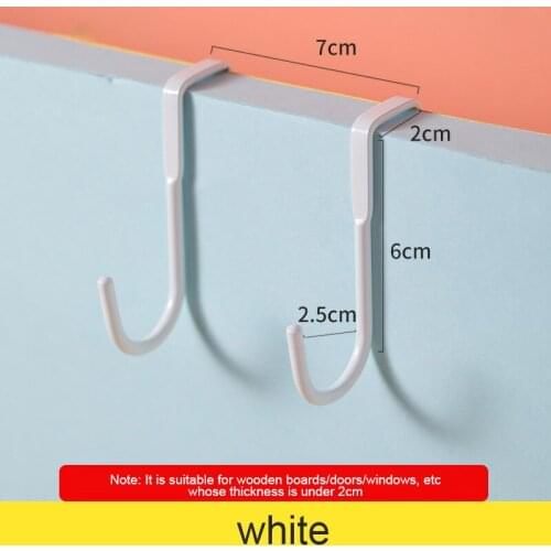 Household Stainless Steel Perforation-free Bedside Cabinet Door Seamless Clothes Hook S-type Door Hanger Hook Door Storage Hook