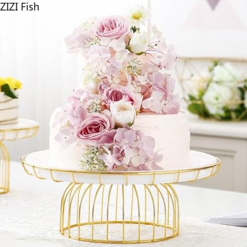 European Iron Ceramic Cake Tray Round Household Pastry Plate Dessert Plate Dessert Table Display Art Home Decoration Accessories
