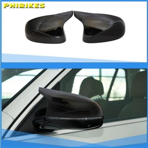 2 Pcs Glossy Balck Cover Auto Rearview Mirror Cap Covers Blind Spot Mirror Fit for BMW 2014-2018 F15 X5 & F16 X6 F26 X4 F25 X3