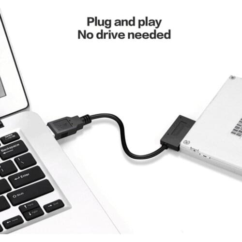 Usb 2.0 to Sata Adapter Converter Cable Suitable for Laptop Dvd/cd Rom Ultra-Thin Drive Converter Lines Adapter Converter Cable