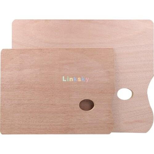 Transon Classic Wood Paint Palette with Hand Holding, Oval Palette Square Oil Painting Palette Acrylic Palette,Art Students