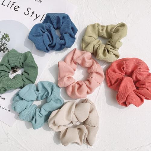 Korean Scrunchie Women Hair Accessories Elastic Hair Bands Upscale Elegant Colorful Solid Color Schrunchies Hair Tie Accessories