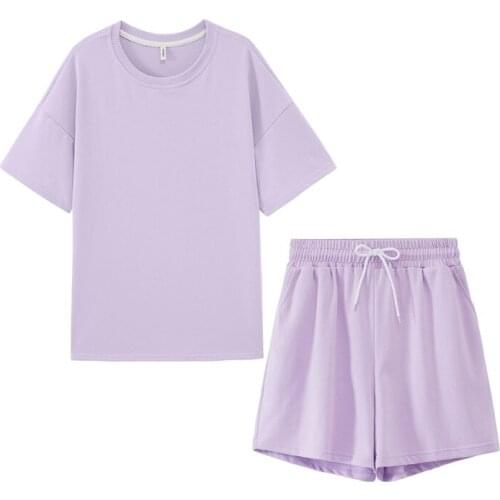 Toppies summer tracksuits womens two peices set leisure outfits cotton oversized t-shirts high waist shorts candy color clothing