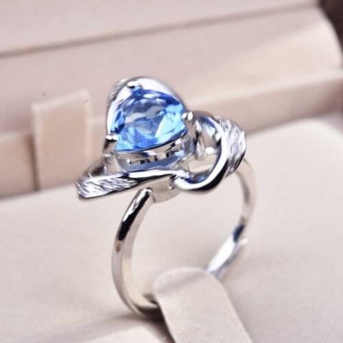 Fashion Creative Rotating Ring Triangle Charm Flower Minimalism 925 Silver Jewelry For Women Wedding Engagement Valentines Gift