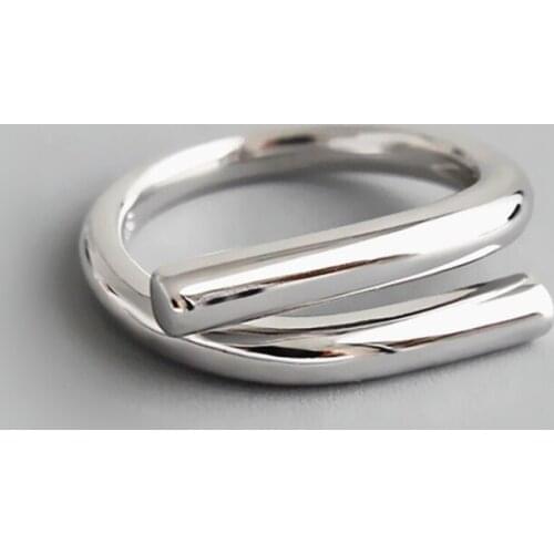 New Trendy Minimalist Adjustable Rings Real 925 Sterling Silver Fine Jewelry For Women Lady Party Fashion Accessories Bijoux