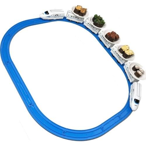 Sushi Train Rotary Sushi Toy Track Conveyor Belt Rotating Table Kid Food Train Set DIY Sushi Making Family No Battery