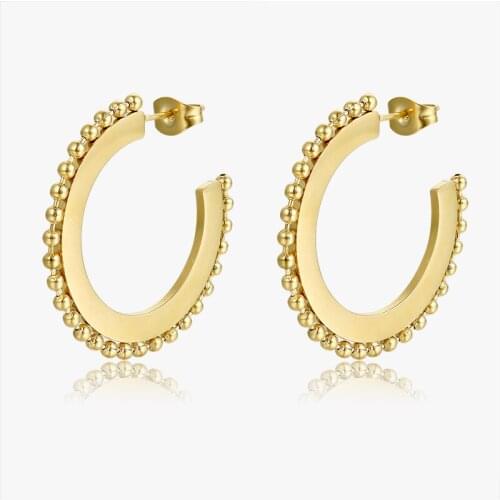 Simple Geometric Exaggerated Stud Earring Woman Accessory 316 L Stainless Steel Jewelry 18k Gold Plated Earring Hypoallergenic