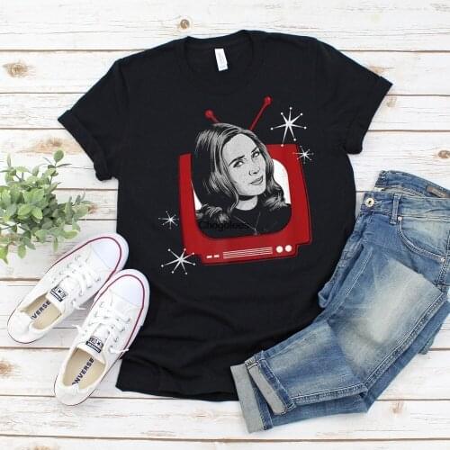 Retro WandaVision Tv Set Shirt Vintage Scarlet Witch tshirt Comics fan shirt