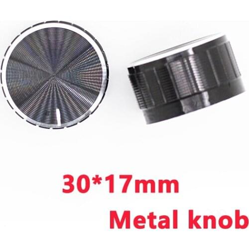30x17mm WH148 potentiometer knob EC11 Encoder audio button switch cap, Aluminum Metal Knobs Black Knurled Shaft 6mm