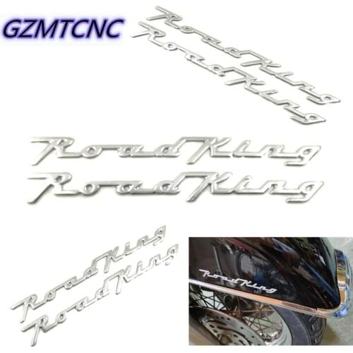 Motorcycle Decals Stickers Chrome 3D ROAD KING Emblem Badge PVC for Harley-Davidson RoadKing Tank Side Logo Tail Trunk