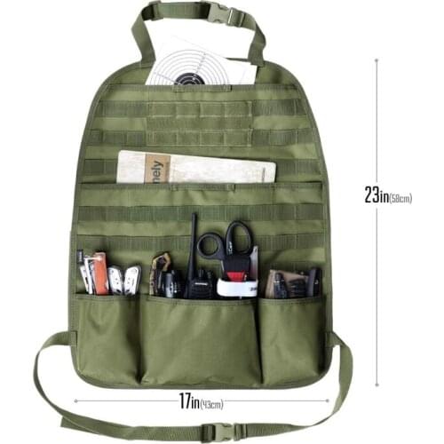 Car Seatback Bag Seat with Hanging Tactical Accessory Bag Camping Storage Pouch 600D Encrypted Waterproof Organizer Storage Bag