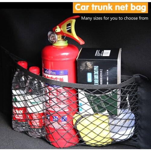 1/2pcs Universal Mesh Car Rear Auto Net Mesh Storage Magic Sticker Back Bag String Trunk Boot Pocket Cage Organizer Holder Seat