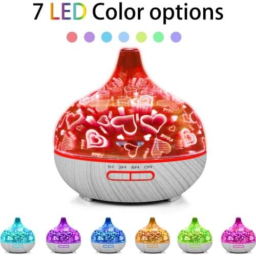 400ml Aroma Essential Oil Diffuser Ultrasonic Air Humidifier Purifier with Wood Grain LED Lights for Office Home Bedroom