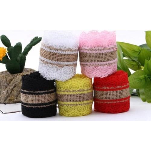 10meters/lot New Burlap Roll Lace Handmade Jute Rope Craft DIY Sewing Material Natural Hemp Ribbon for Wedding Christmas Decors
