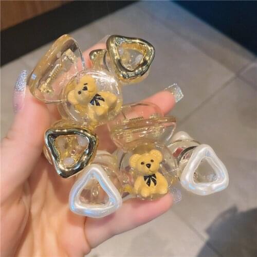 Net-a-Porter Hair Clip Headpiece Cute Bear Transparent Grab Female Back Head Hair Card Hair Grab 2021 New Shark Clip