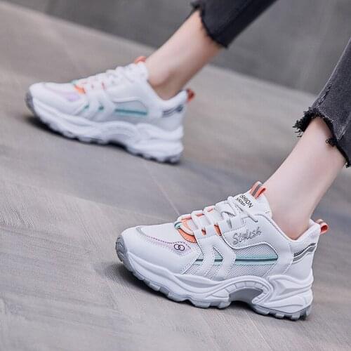 Womens Shoes 2021 Sports Shoes Best-selling Foreign Trade High Quality Lace-Up Round Toe Microfiber Sneakers Women Flats Shoes