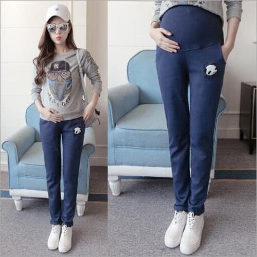 Women Pants High Waist 100%Cotton Pants Casual Maternity Pants Fall Spring Sports Clothes for Pregnant Women Trousers Clothing