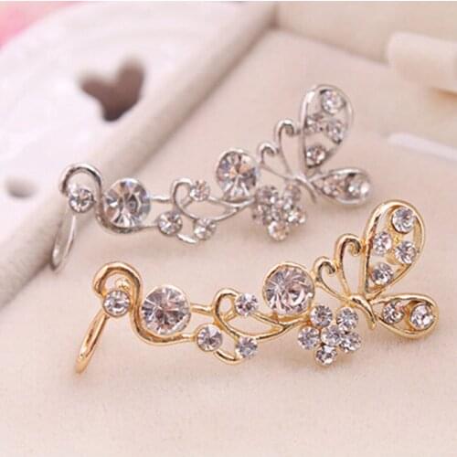 Korean Earrings Trendy 2021 Butterfly Earrings for Women Full Zircon Stud Earrings Jewelry Wholesale Accesorios Mujer