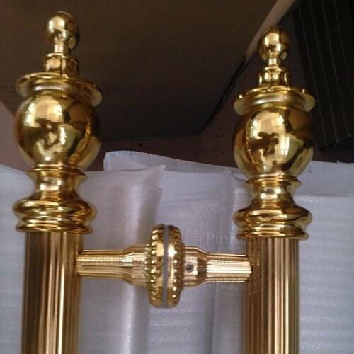 Ploshed gold glass door door handle factory wholesale stainless steel door handles