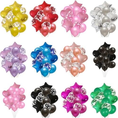 10pcs 12inch Rose Gold Balloons Confetti Set Party Ballon Birthday Decor Wedding Decoration happy Anniversary Globals Metallic