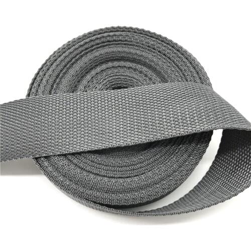 15mm 20mm 25mm 30mm 38mm Wide 5yards Gray Strap Nylon Webbing Knapsack Strapping Bags Crafts
