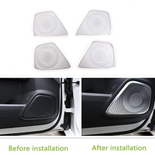 4pcs Alloy Car Modification Door Speaker Net Cover Auto Decorative Stickers For Mercedes-Benz B GLB Class W247 X247 2020-2021