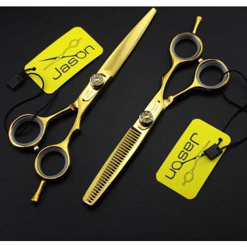 4Pcs Suit Hairdressing Scissor 5.5 6 inch Brand Jason Diamante TOP GRADE 440C Cutting Scissors Thinning Shears Beauty Tool bag