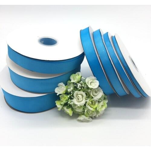 5Yards Sky blue 6mm 10mm 15mm 20mm 25mm 38mm 50mm Wide Monochrome Grosgrain Ribbon Hair Bows Wedding DIY Crafts