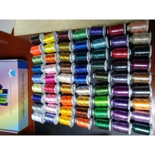 6 or 10 cones same/different color Brother colors or Simthread polyester embroidery machine thread 1000 meters cone