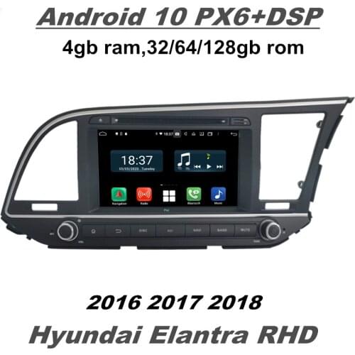 CarPlay DSP PX6 8" Android 10 Car DVD Player for Hyundai Elantra 2016-2018 GPS Navigation Audio Stereo Radio WIFI Bluetooth 5.0