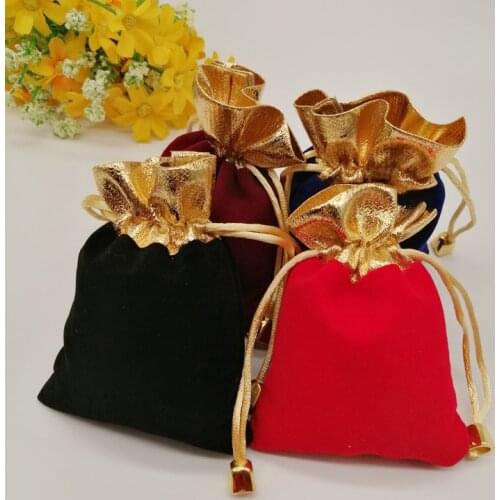 50pcs Multi Size Jewelry Bag Velvet Jewelry Display Packing Bag Velvet Pouch Bag Drawstring Bags Jewelry for Women Wedding Bags
